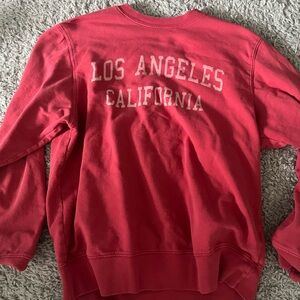 Brandy Melville Red with white text sweatshirt/ pullover